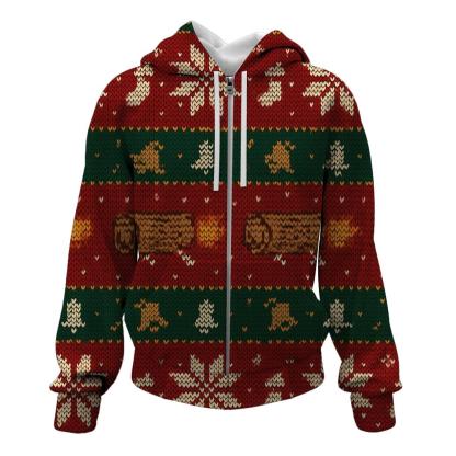 Jolly Yule Log Rocket Row Design embroidered hoodies