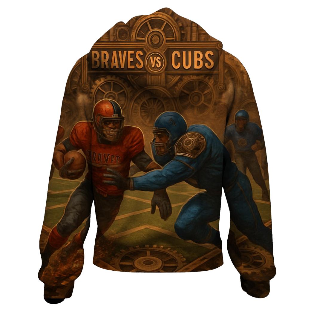 Clockwork Diamond Gridiron Duel Braves Versus Cubs zip-up hoodies