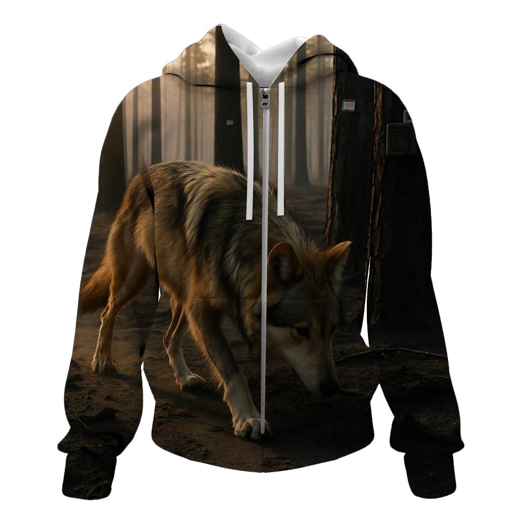 Mexican Gray Wolf Tracking In A Post Wildfire Research Plot lightweight hoodies