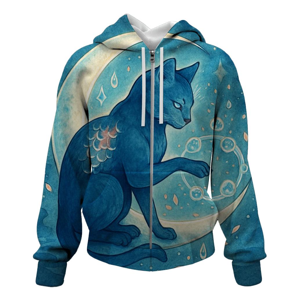 Lunar Koi Guardian Cat pullover hoodies
