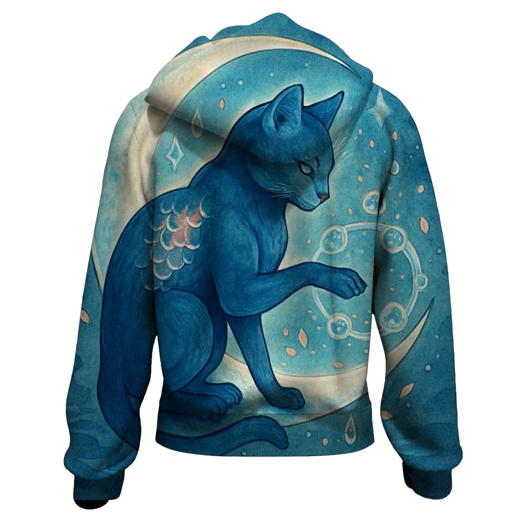 Lunar Koi Guardian Cat pullover hoodies