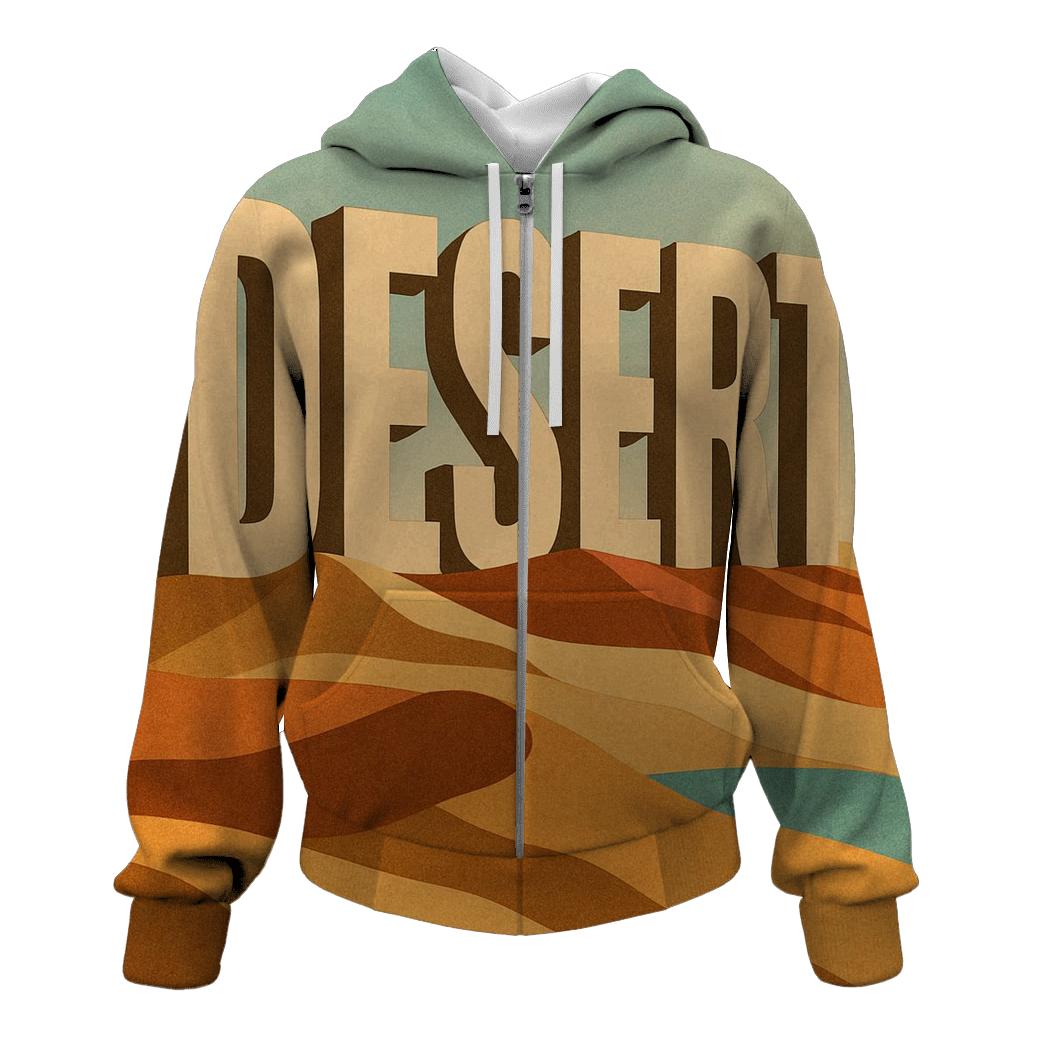 Desert Mirage Typography Collage lightweight hoodies
