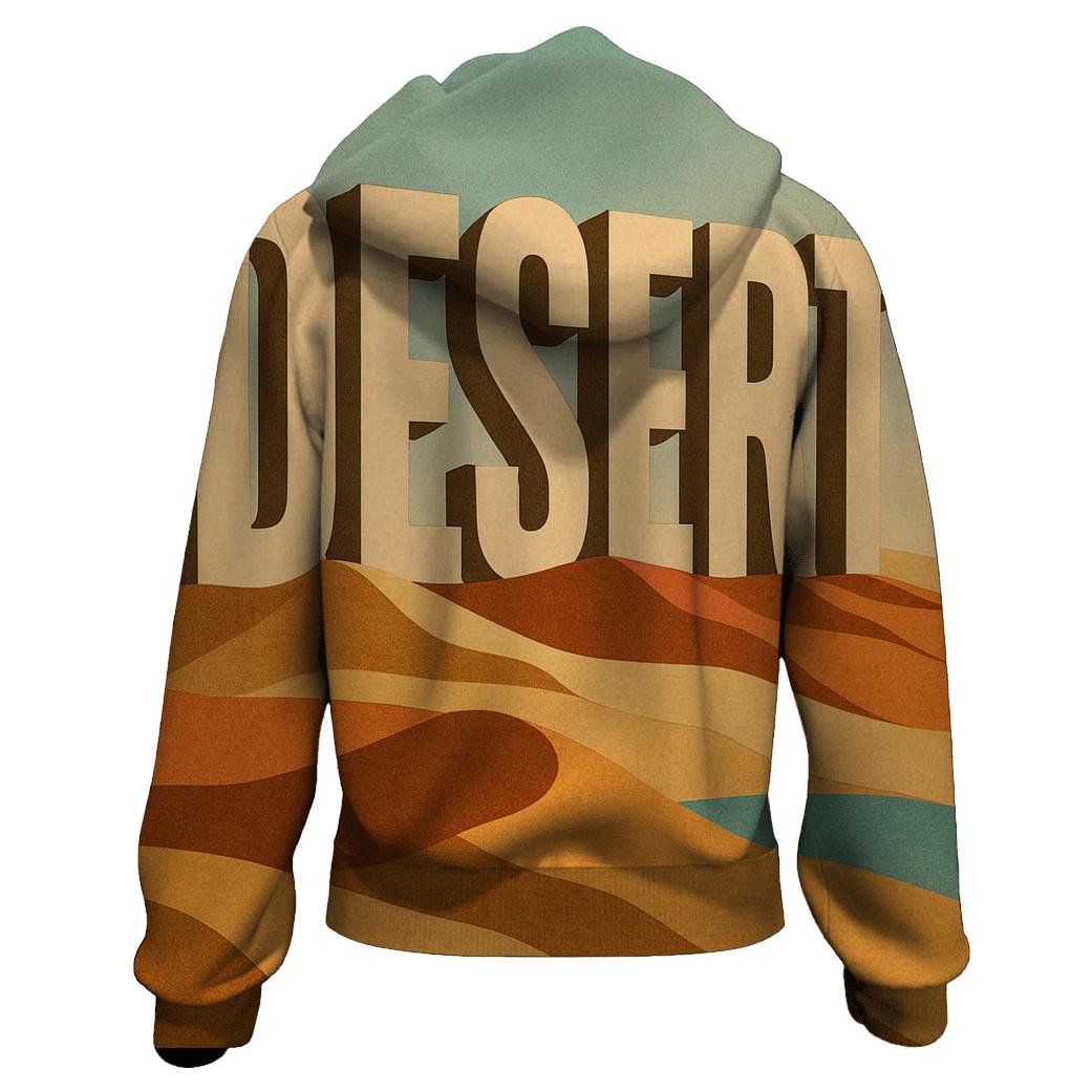 Desert Mirage Typography Collage lightweight hoodies