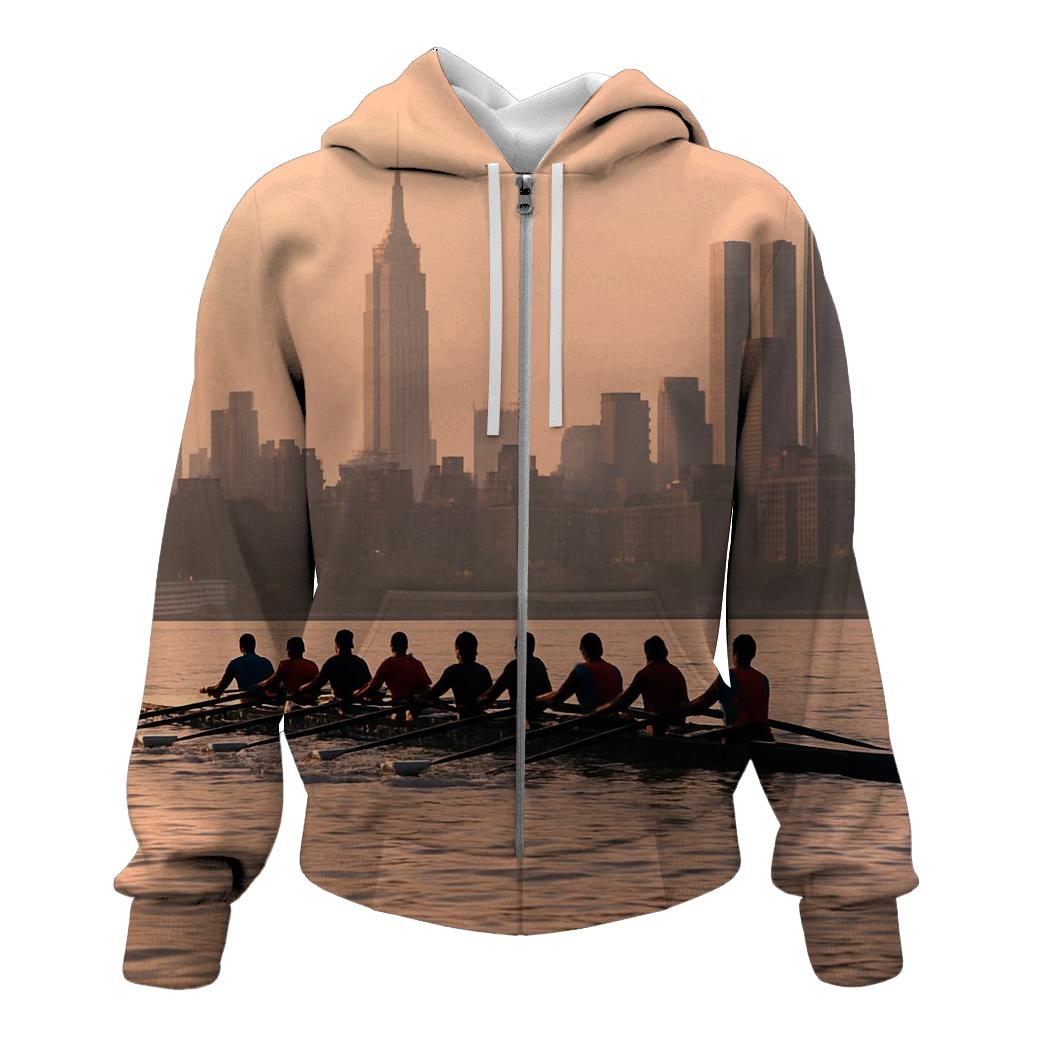 Dawn Crew On The Hudson With Midtown Silhouettes embroidered hoodies