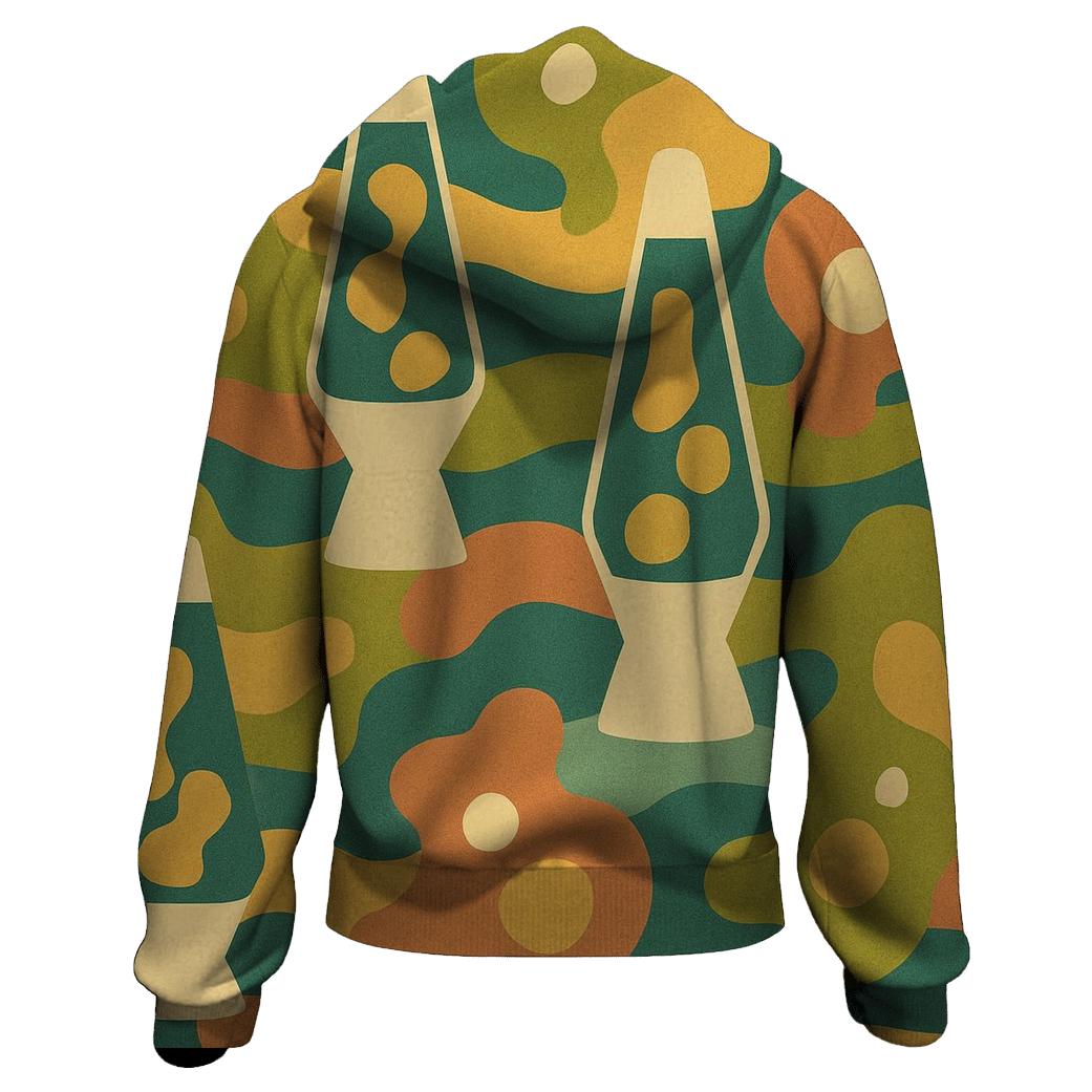 Groovy Lava Lamp Lounge Tiles printed hoodies