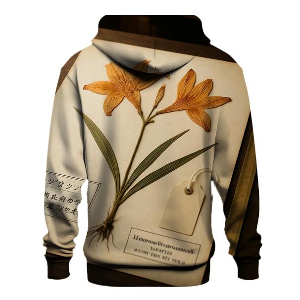 Ainu Lily Pattern Herbarium Sheet In A Hokkaido Museum Archive printed hoodies
