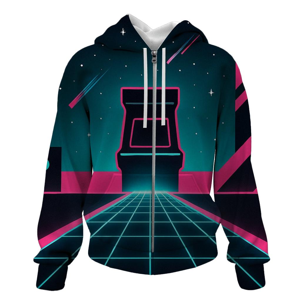 Arcade Starfield Vector Raceway zip-up hoodies