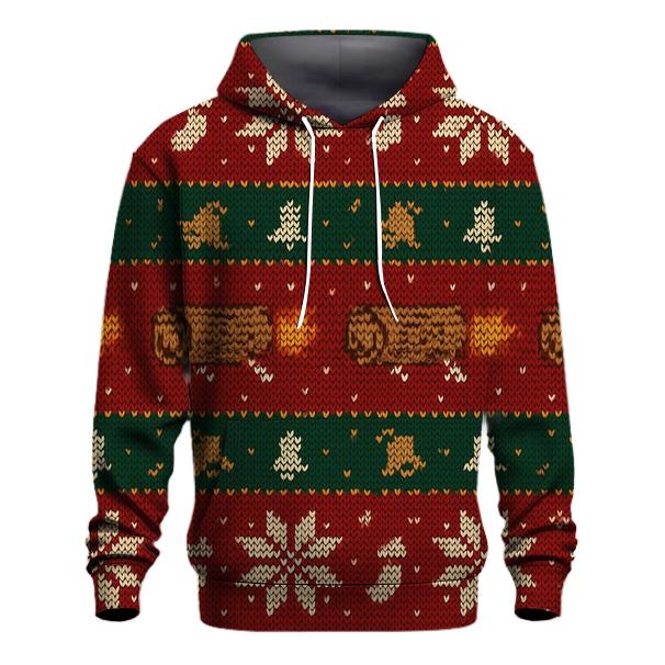 Jolly Yule Log Rocket Row Design printed hoodies