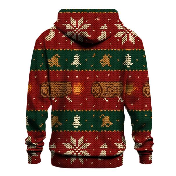 Jolly Yule Log Rocket Row Design printed hoodies