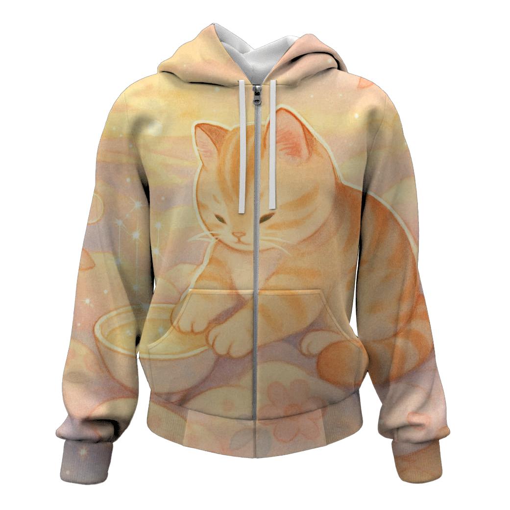 Sunrise Cloud Quilts And Star Milk Kittens zip-up hoodies