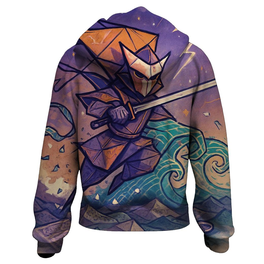 Midnight Kite Samurai Above The Paper Ocean embroidered hoodies