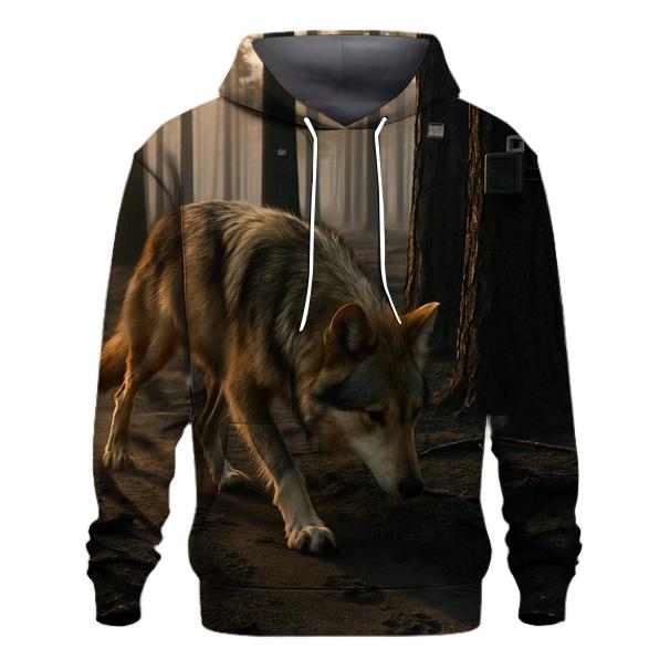 Mexican Gray Wolf Tracking In A Post Wildfire Research Plot designer hoodies