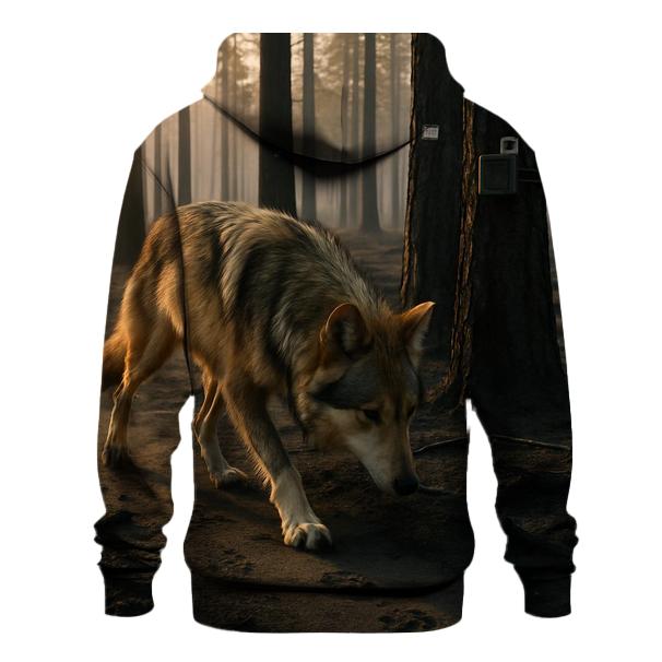 Mexican Gray Wolf Tracking In A Post Wildfire Research Plot designer hoodies