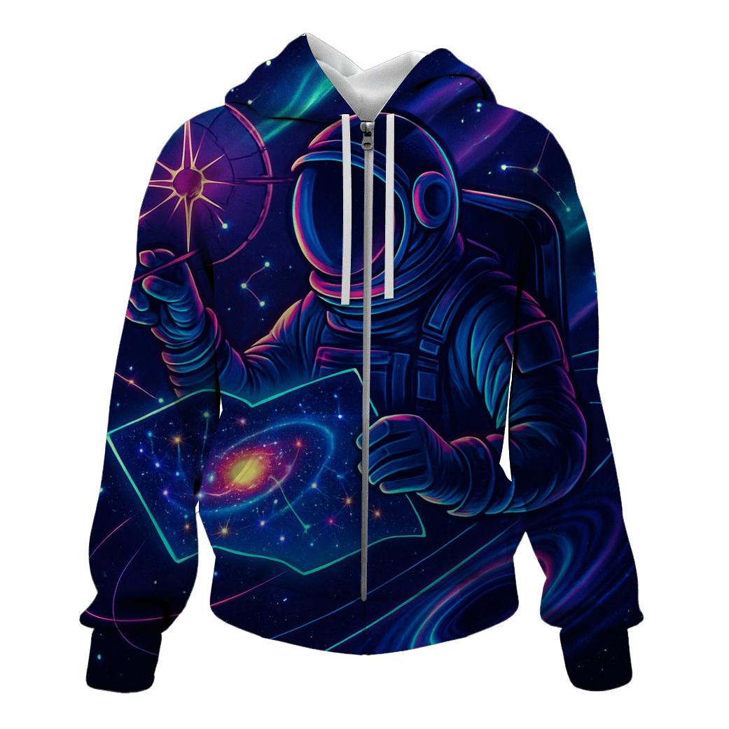 The Quantum Cartographer Astronaut lightweight hoodies