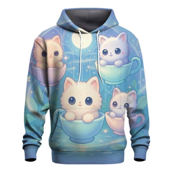 Moonlit Teacup Kitten Carousel heavyweight hoodies