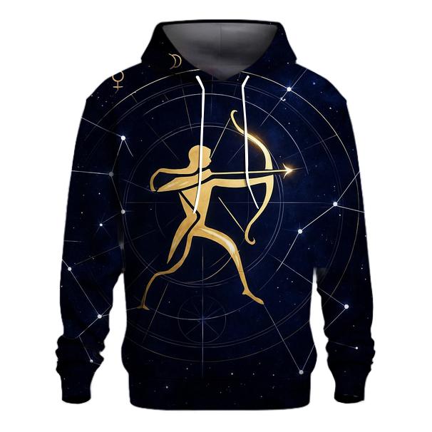 Sagittarius Galactic Archer Retrograde Compass designer hoodies