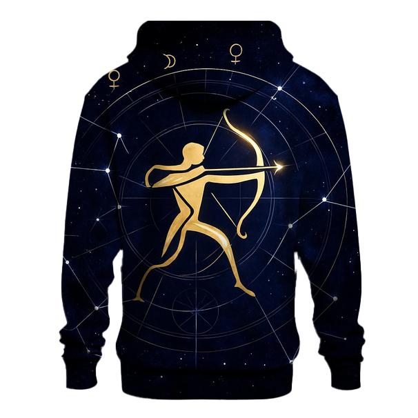 Sagittarius Galactic Archer Retrograde Compass designer hoodies