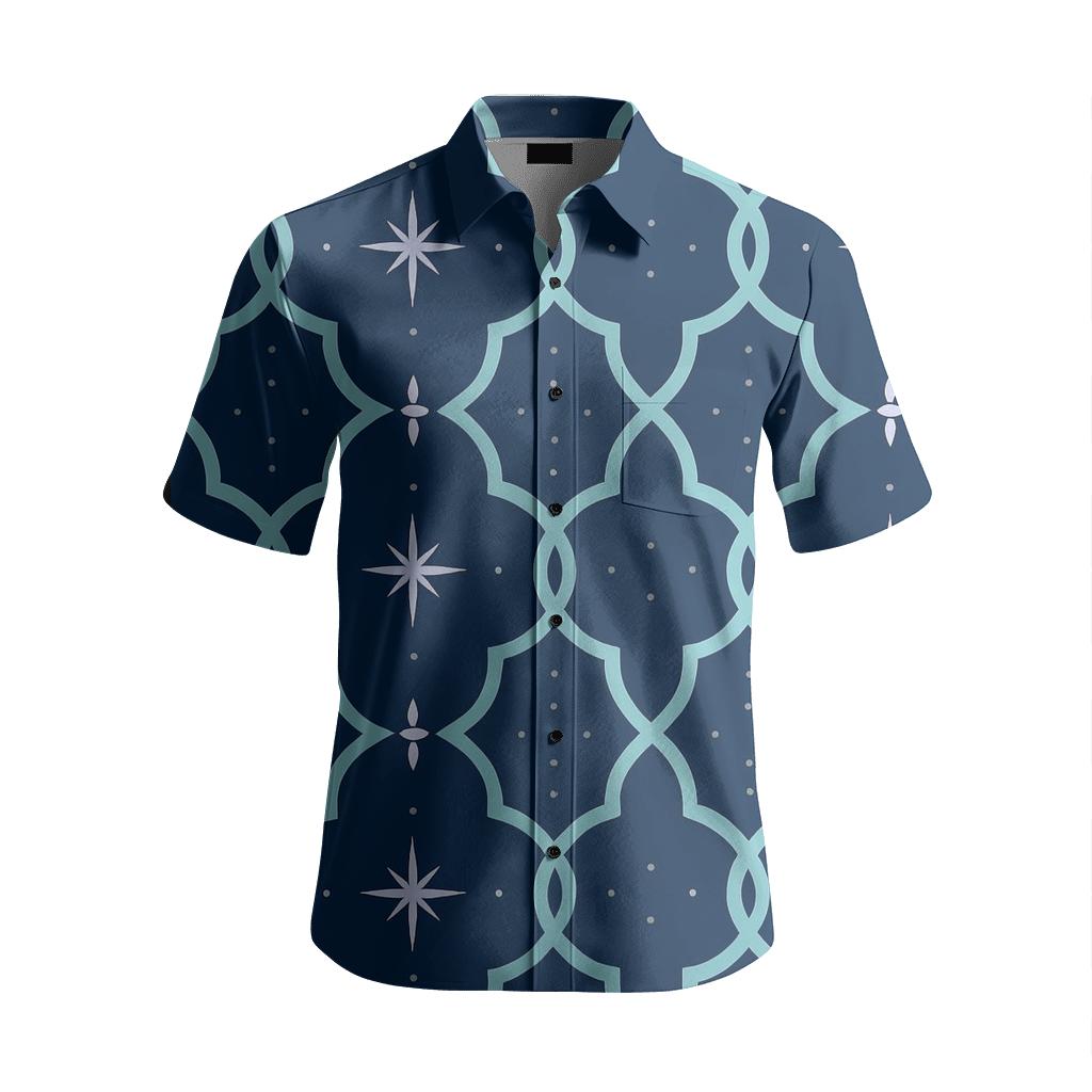 Aurora Nebula Trellis Repeat branded embroidered shirts