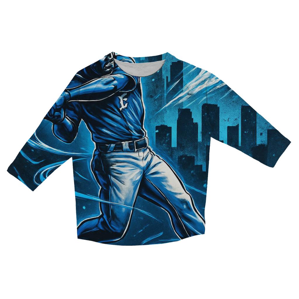 Chrome Fastbreak Batter Over Downtown Glow printed three quarter sleeve shirts