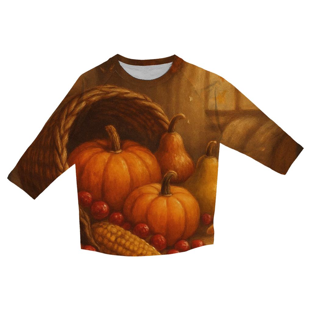 Candlelit Cornucopia Hearth custom 3/4 sleeve shirts