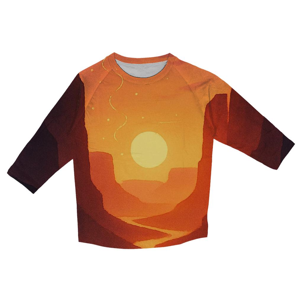 Ember Lantern Canyon Sunset casual three quarter sleeve shirts