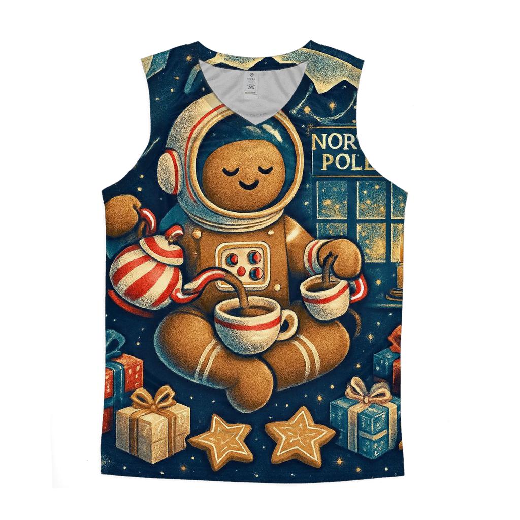 Gingerbread Astronaut Tea Party Orbit custom tank tops