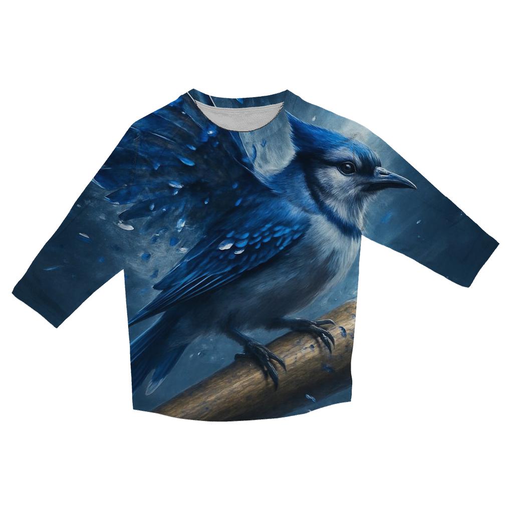 Midnight Pinwheel With Blue Jays Flight stylish quarter sleeve tops