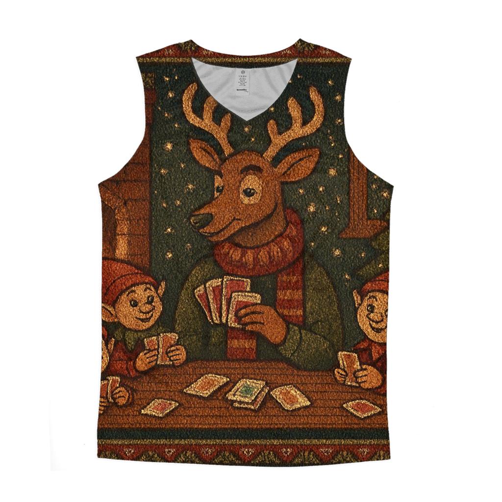 Reindeer Card Dealer Cabin Night designer workout tanks