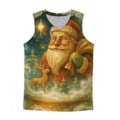 Wood Carved Santa In A Snow Globe Galaxy stylish racerback tanks