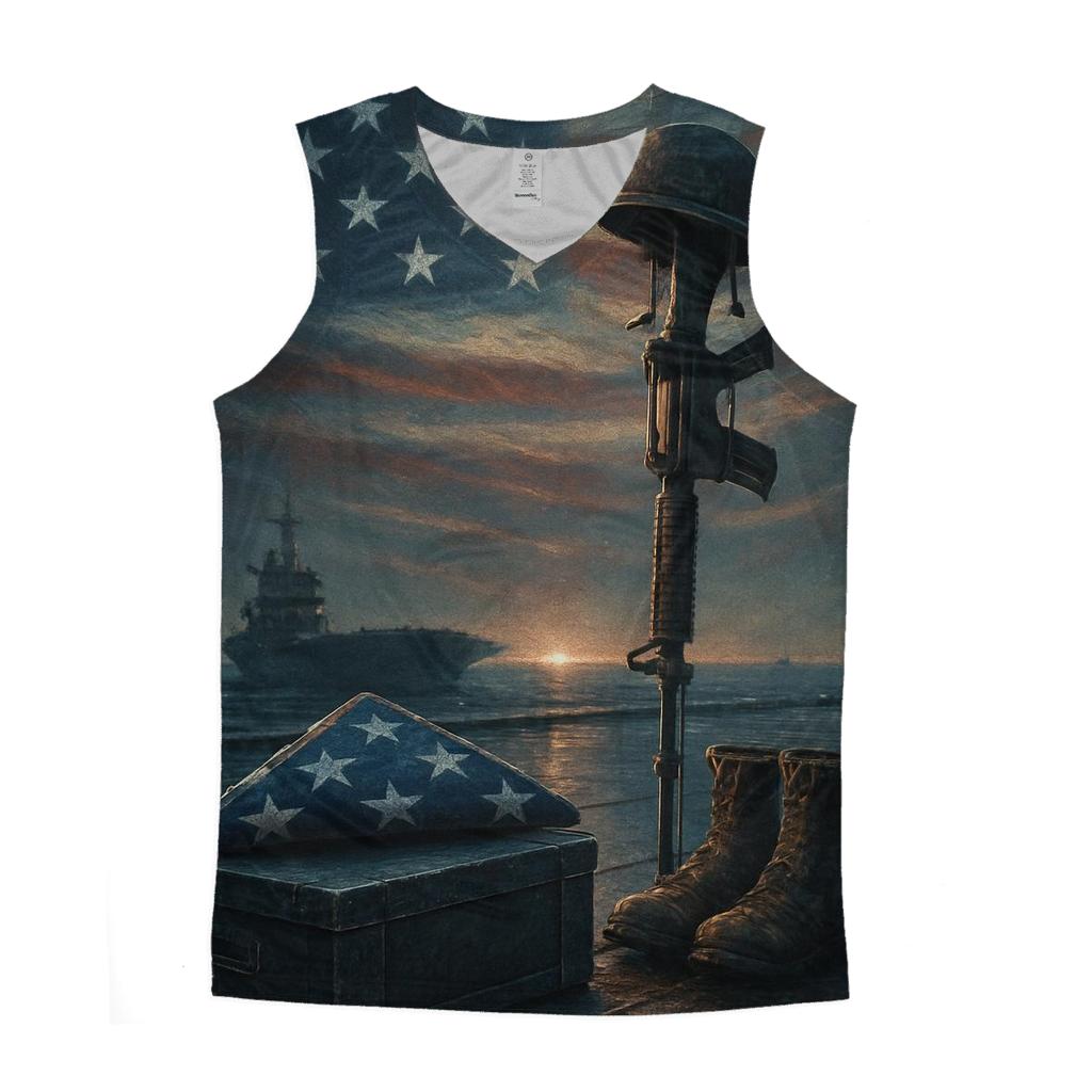 Stars Forged In Steel And Sea sports performance tank tops