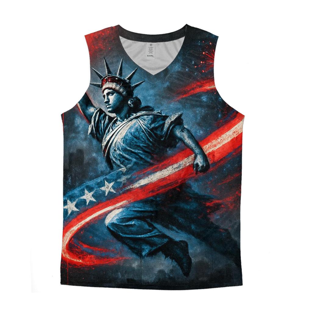 Liberty Graffiti Surge On Concrete Night stylish racerback tanks