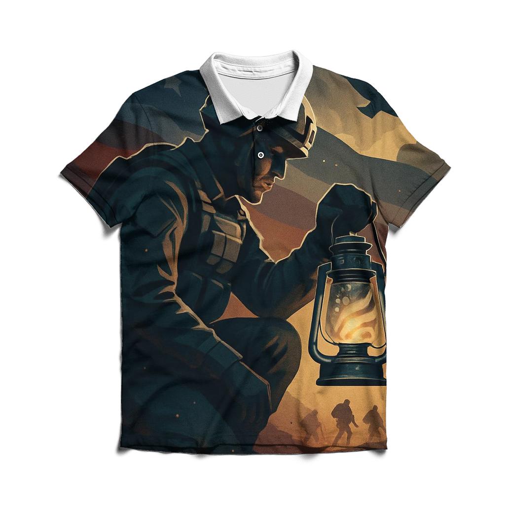 Liberty Lantern Over The Silent Ridge custom polo shirts