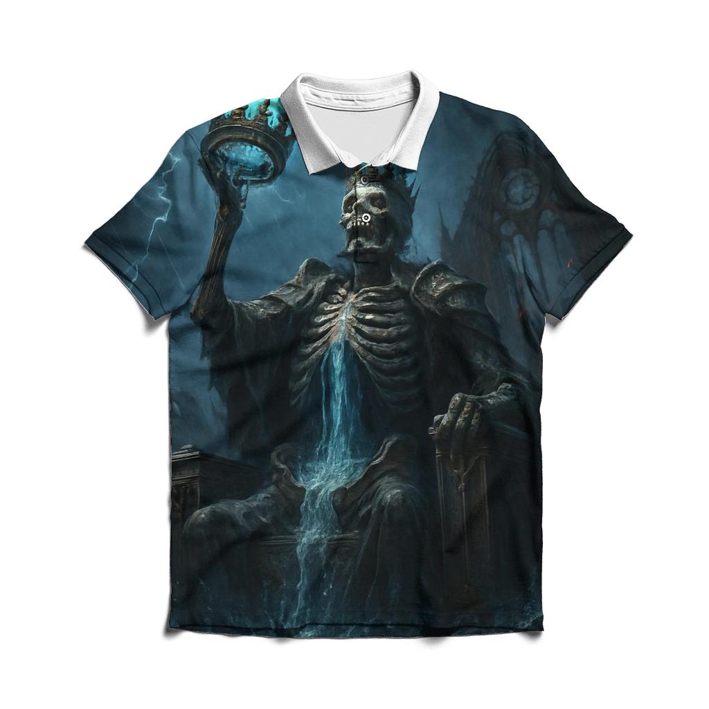 Crown Of The Drowned Pyre King premium cotton polo shirts