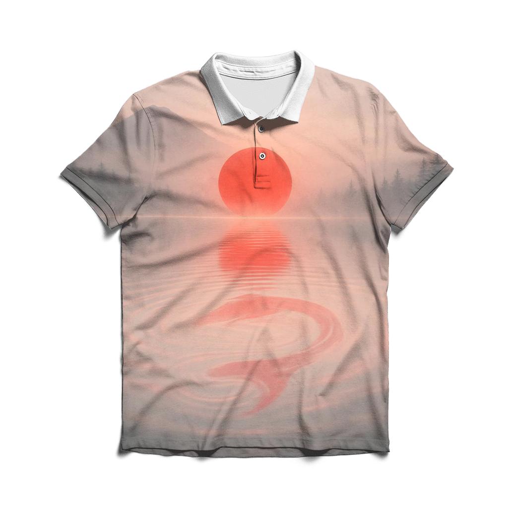 Japan Aurora Koi Flag designer slim fit polos