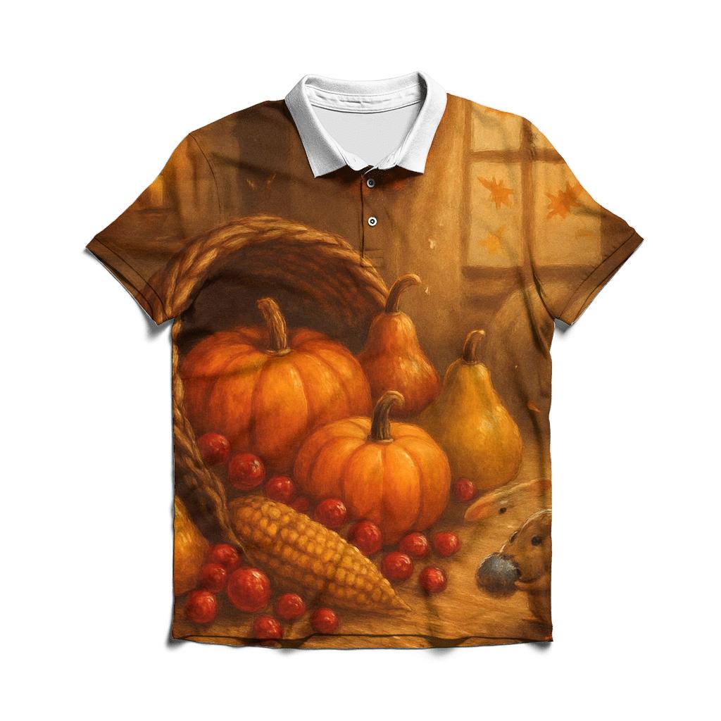 Candlelit Cornucopia Hearth custom polo shirts