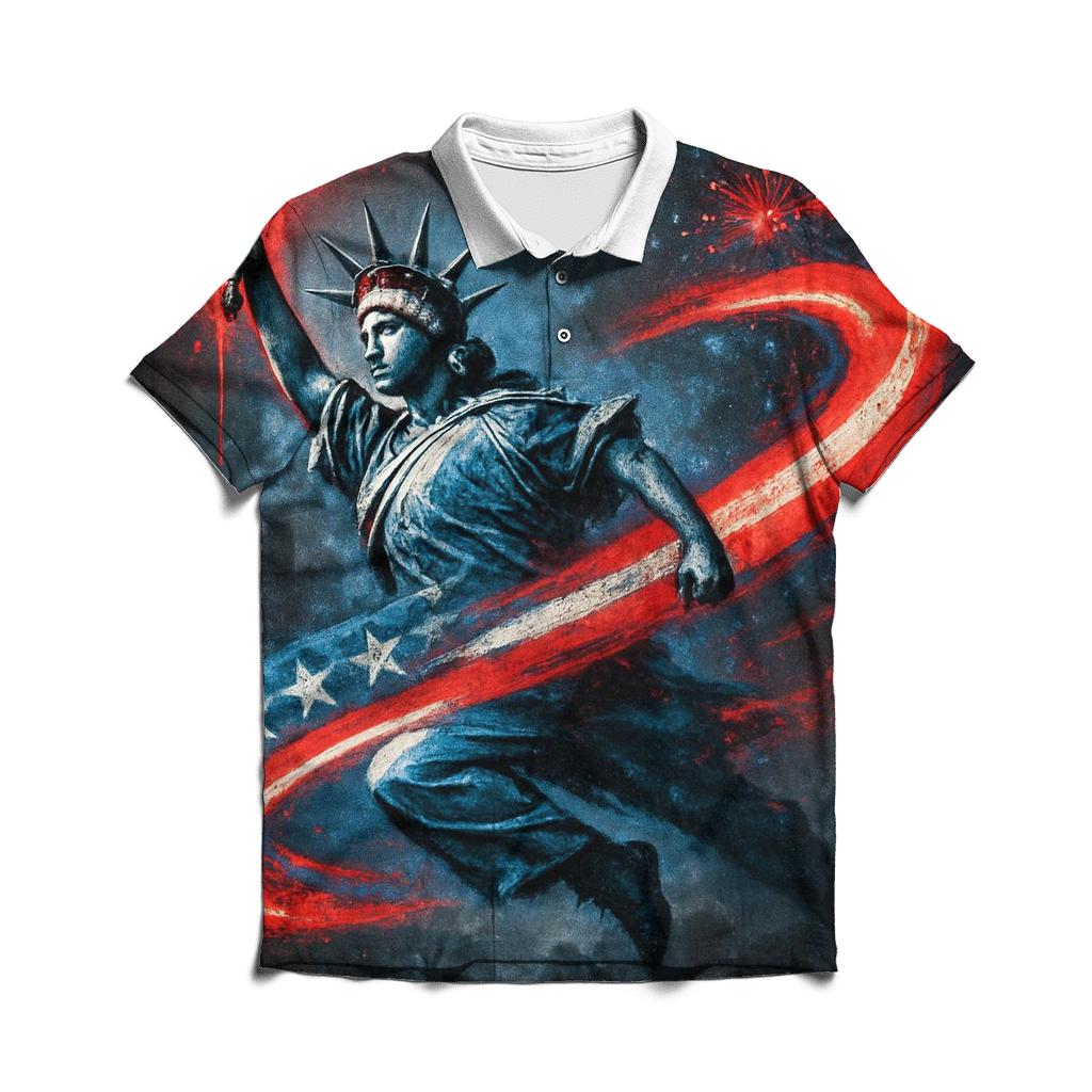 Liberty Graffiti Surge On Concrete Night casual sports polo shirts