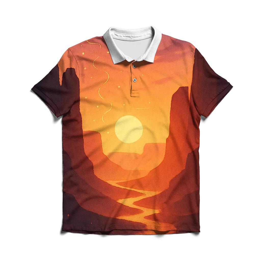 Ember Lantern Canyon Sunset custom polo shirts