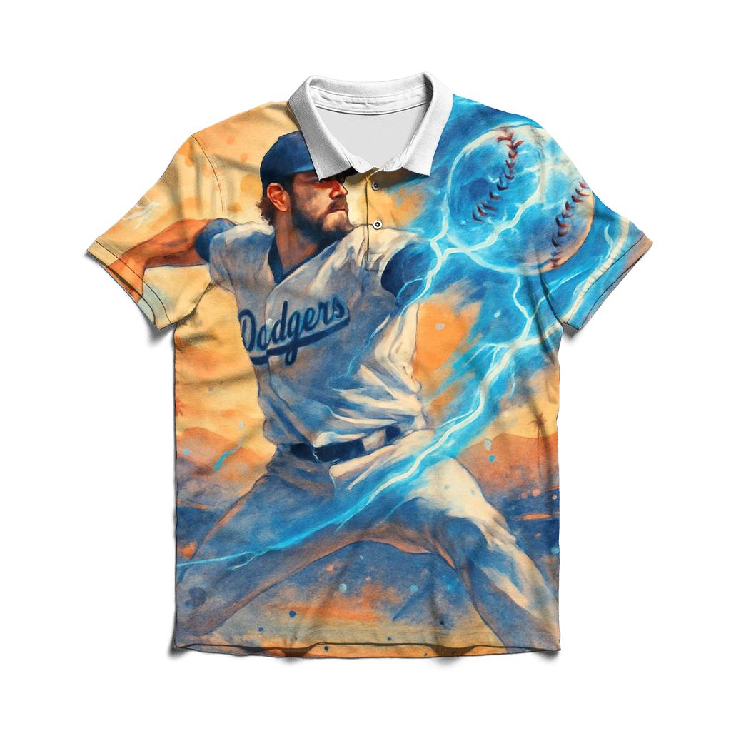 Sunset Pitcher Storm With Icy Blue Lightning custom polo shirts