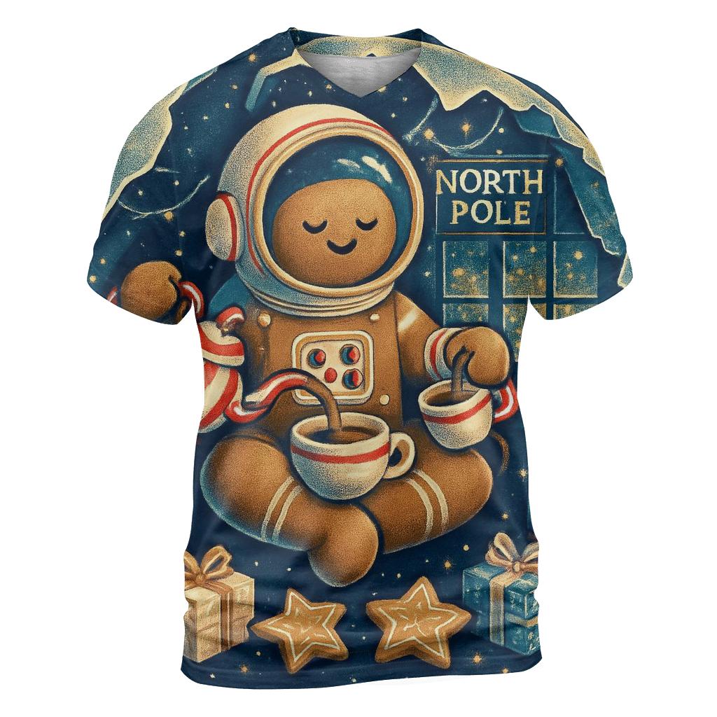 Gingerbread Astronaut Tea Party Orbit unique graphic print tees