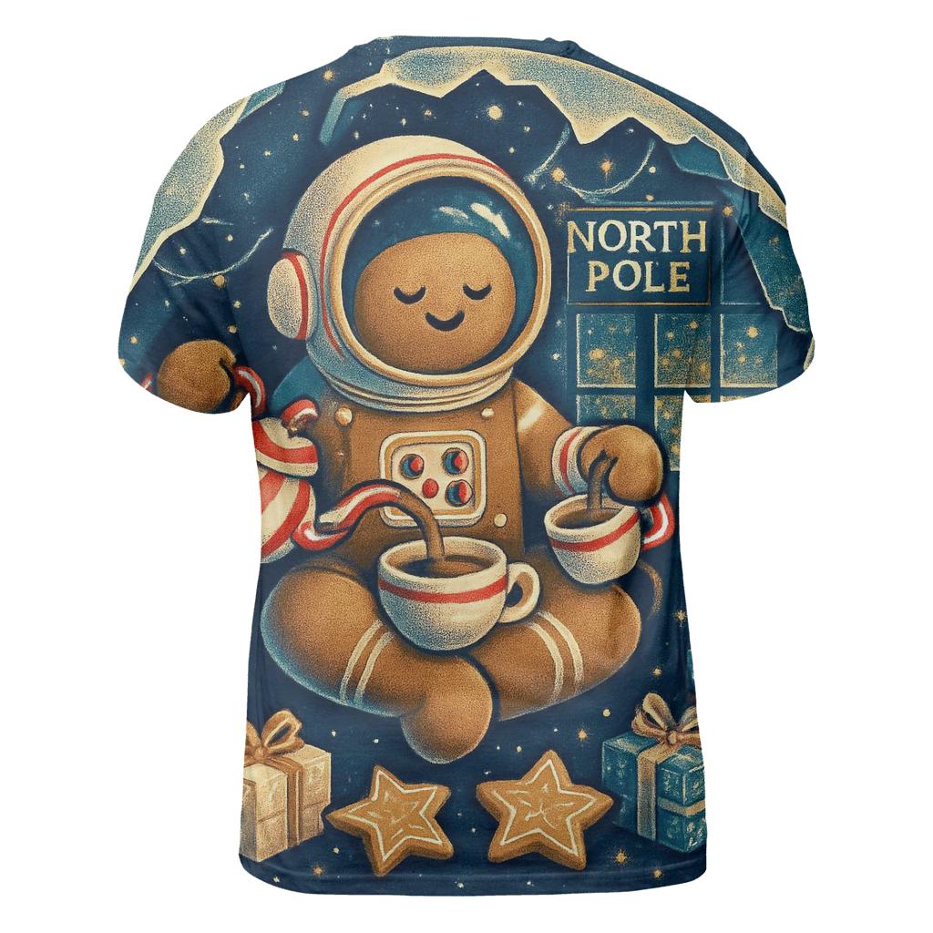 Gingerbread Astronaut Tea Party Orbit unique graphic print tees