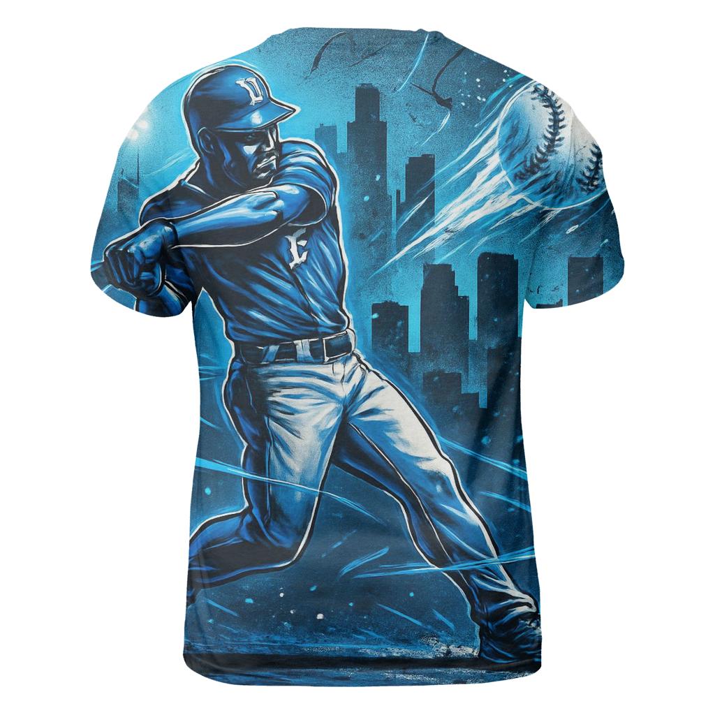 Chrome Fastbreak Batter Over Downtown Glow vibrant all-over design tees