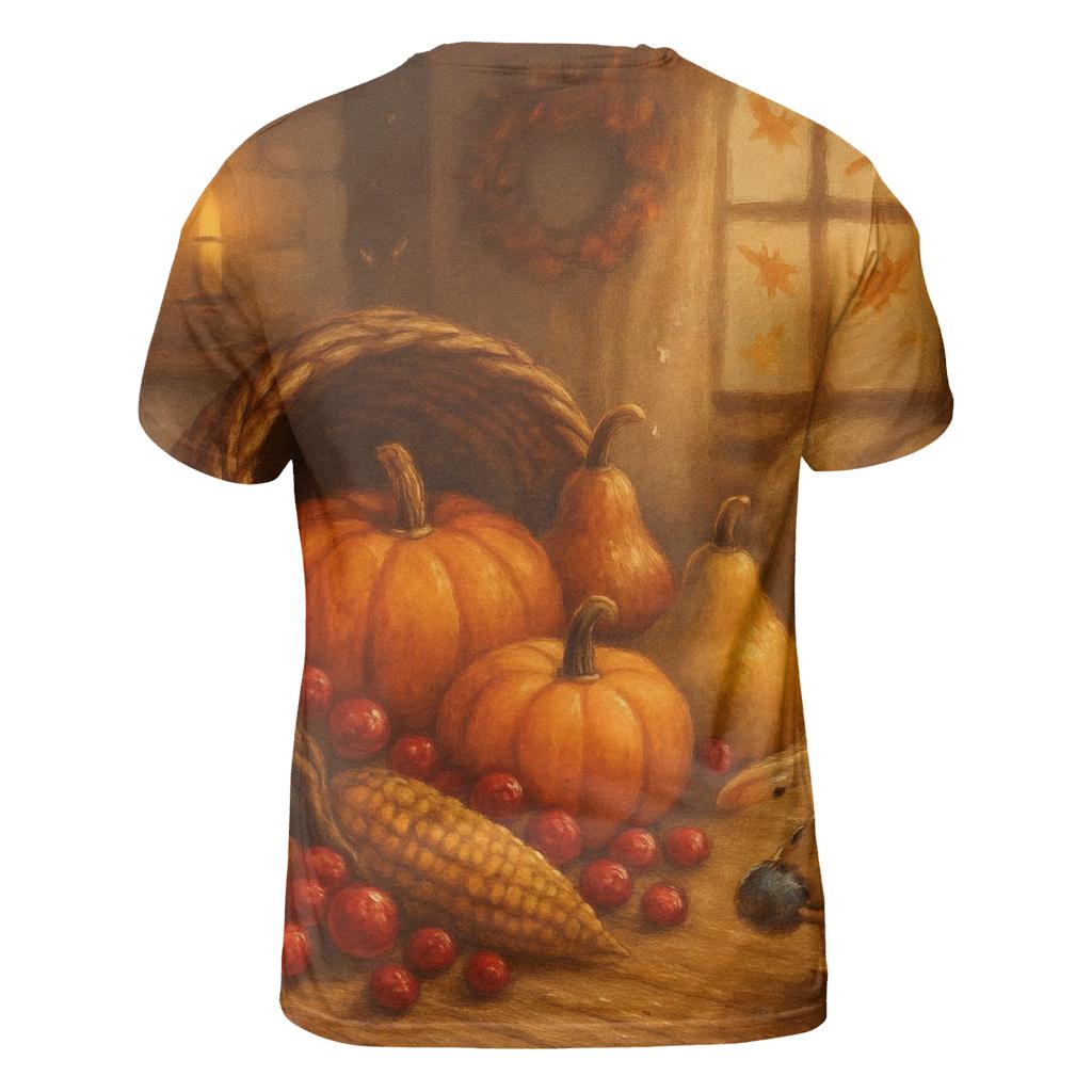 Candlelit Cornucopia Hearth trendy printed shirt styles