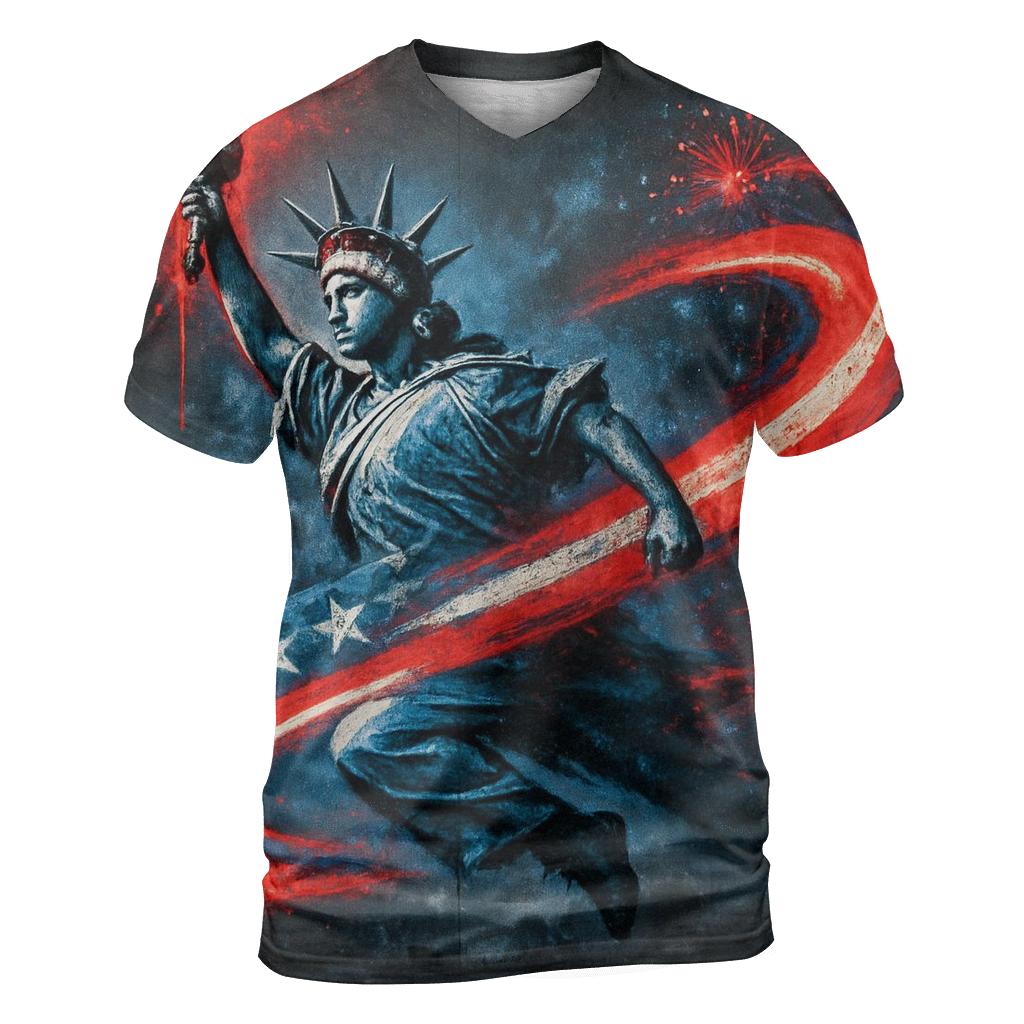 Liberty Graffiti Surge On Concrete Night trendy printed shirt styles