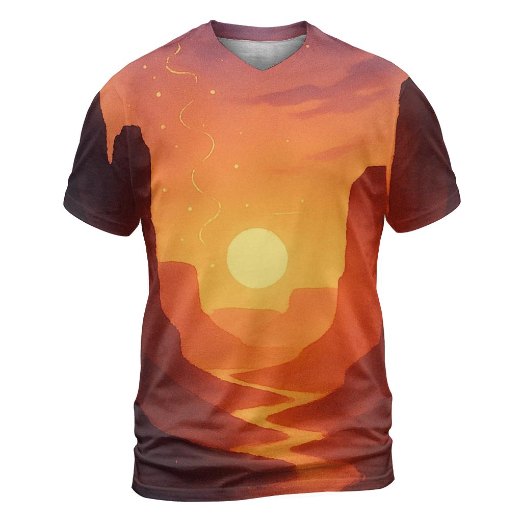 Ember Lantern Canyon Sunset statement graphic shirts