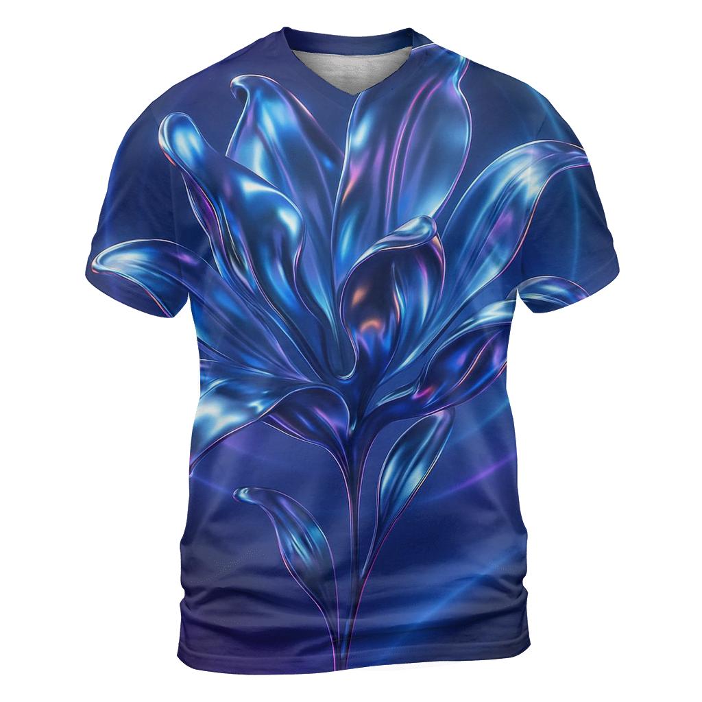 Chrome Mirage Bloom vibrant all-over design tees