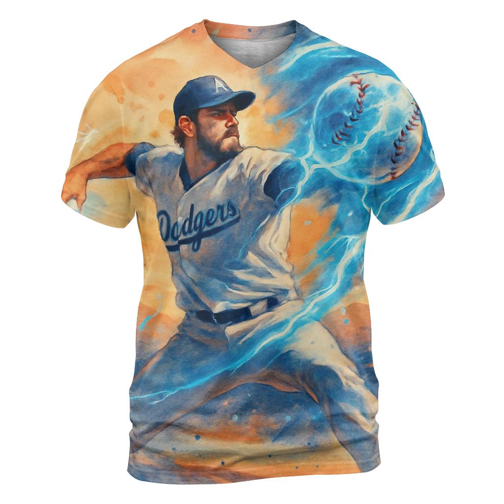 Sunset Pitcher Storm With Icy Blue Lightning personalized full print shirts