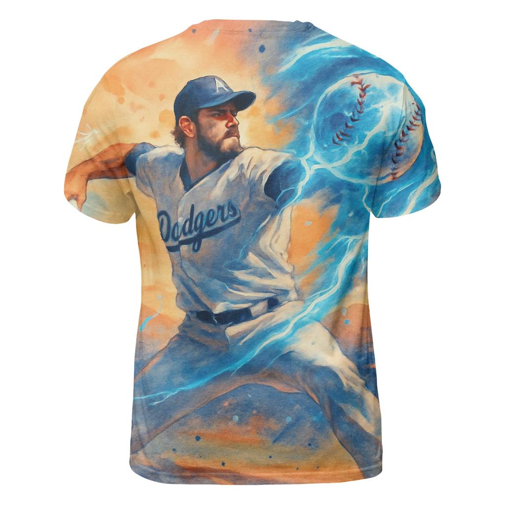 Sunset Pitcher Storm With Icy Blue Lightning personalized full print shirts