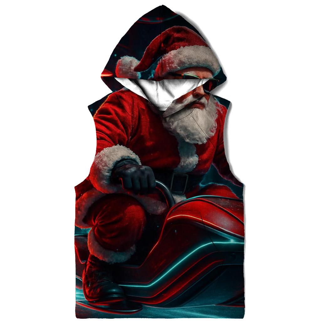 Neon Workshop Santa On A Hover Sleigh designer hoodies