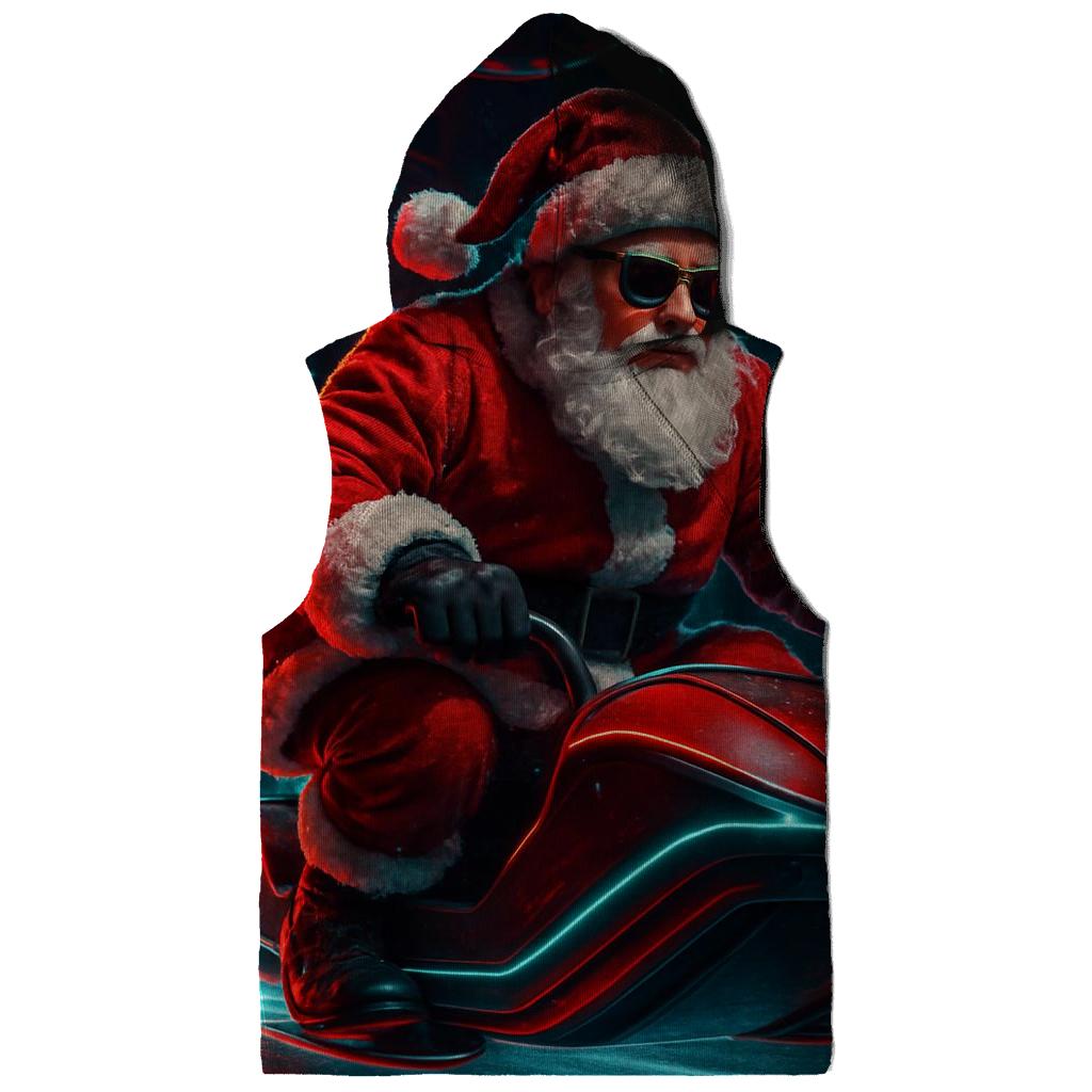 Neon Workshop Santa On A Hover Sleigh designer hoodies