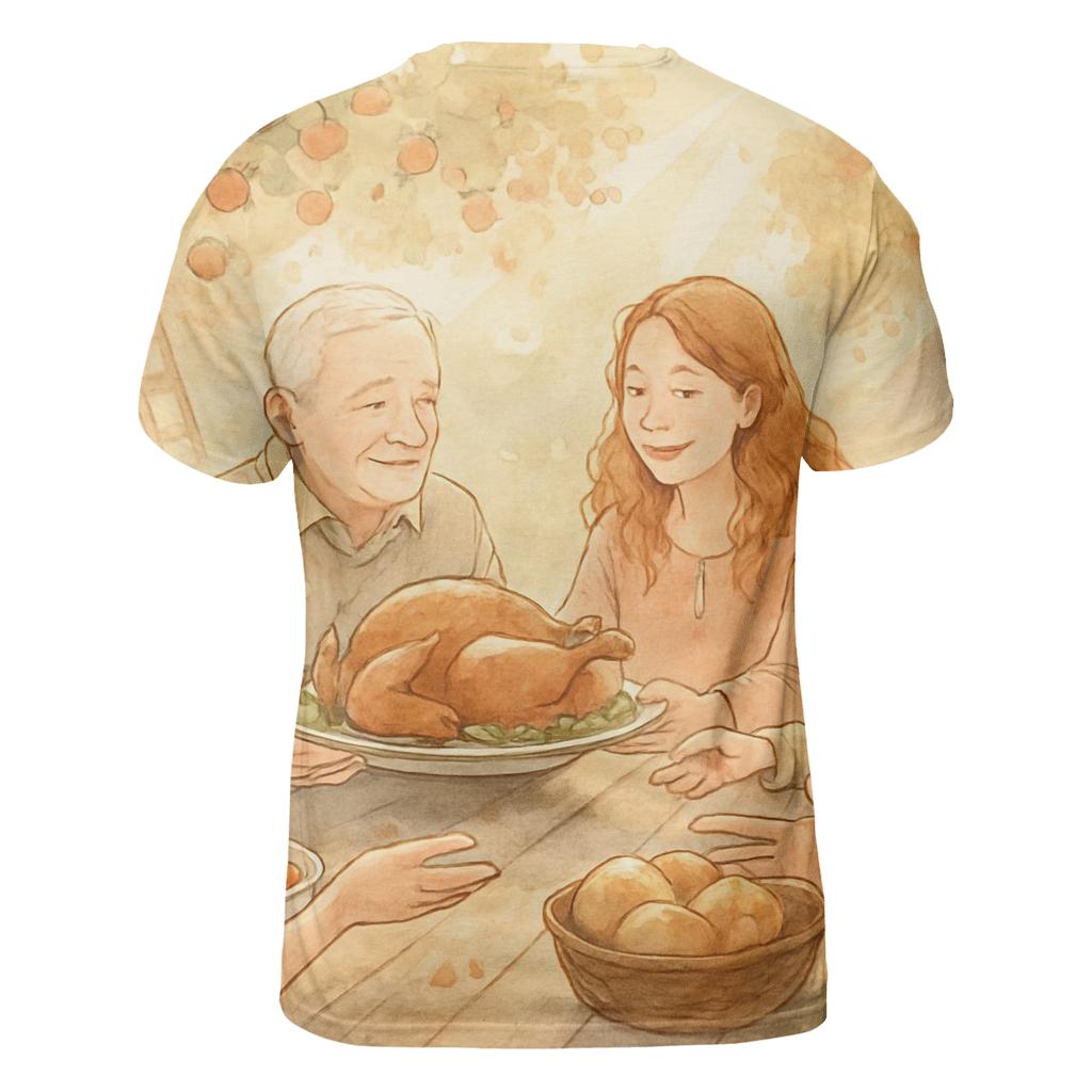 Sunlit Gratitude Orchard Picnic designer pattern shirts